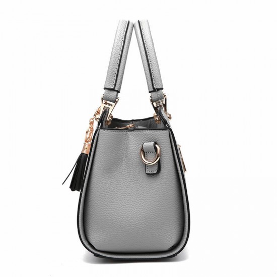 Stitching PU Leather Designer Purses and Handbag Casual Shoulder Bag Warm Sweet Tote with Tassels for Women Daily Stitching PU Leather Designer Purses and Handbag Casual Shoulder Bag Warm Sweet Tote with Tassels for Women Daily
