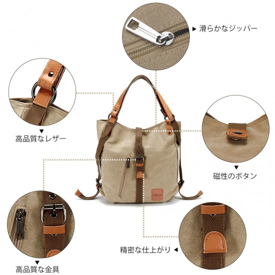 Multifunctional Canvas Bag Women Convertible Backpack Purse Ladies Shoulder Bag Casual Handbag Multifunctional Canvas Bag Women Convertible Backpack Purse Ladies Shoulder Bag Casual Handbag