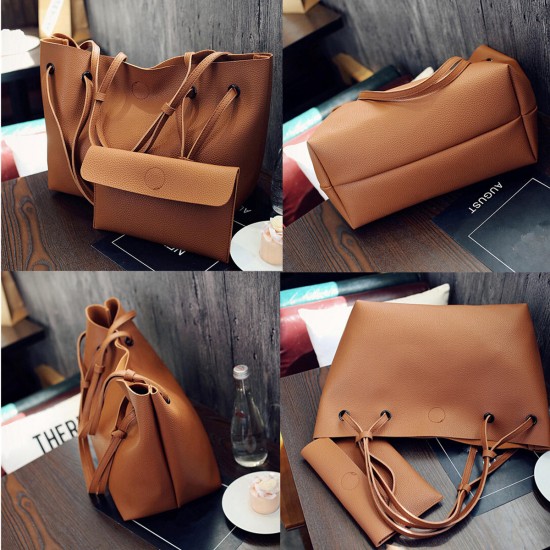 2pcs Women Leather Large Shoulder Messenger Shopping Bag Purse Handbag Tote 2pcs Women Leather Large Shoulder Messenger Shopping Bag Purse Handbag Tote