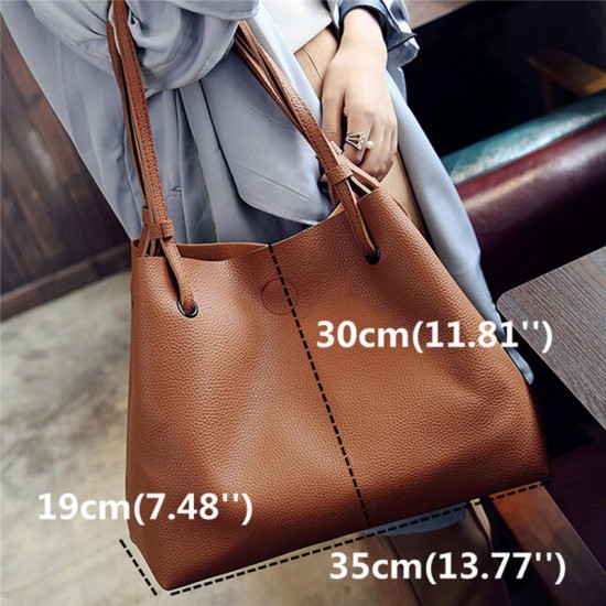 2pcs Women Leather Large Shoulder Messenger Shopping Bag Purse Handbag Tote 2pcs Women Leather Large Shoulder Messenger Shopping Bag Purse Handbag Tote