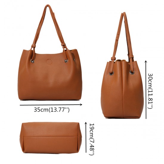 2pcs Women Leather Large Shoulder Messenger Shopping Bag Purse Handbag Tote 2pcs Women Leather Large Shoulder Messenger Shopping Bag Purse Handbag Tote