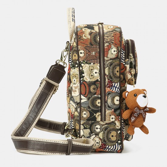 Women Bear Pattern Large Capacity Backpack Women Bear Pattern Large Capacity Backpack