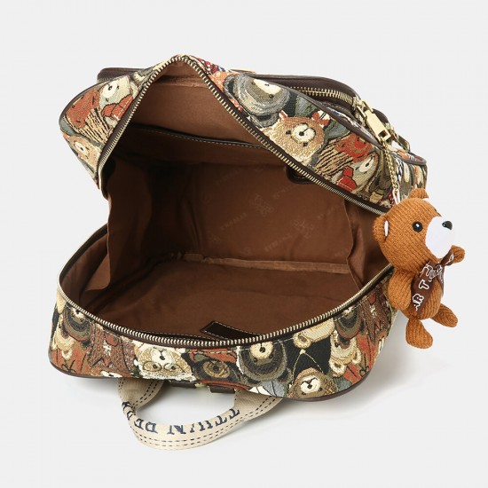 Women Bear Pattern Large Capacity Backpack Women Bear Pattern Large Capacity Backpack
