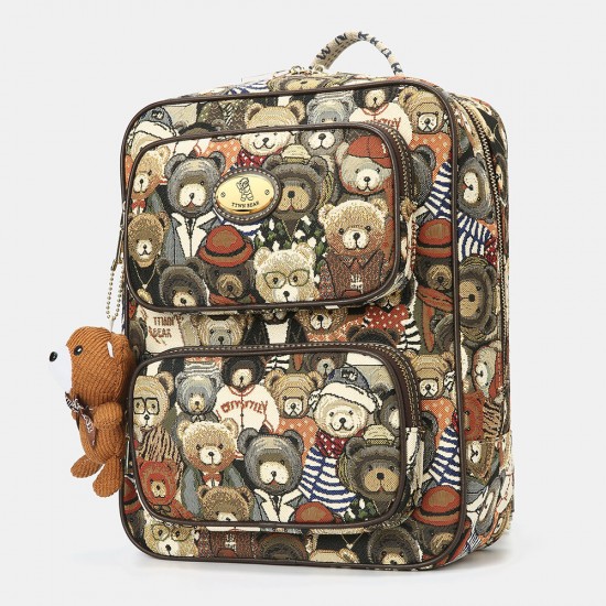 Women Bear Pattern Large Capacity Backpack Women Bear Pattern Large Capacity Backpack