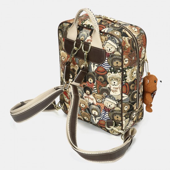 Women Bear Pattern Large Capacity Backpack Women Bear Pattern Large Capacity Backpack