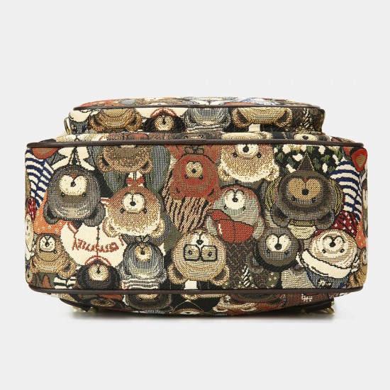 Women Bear Pattern Large Capacity Backpack Women Bear Pattern Large Capacity Backpack