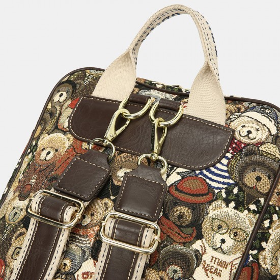 Women Bear Pattern Large Capacity Backpack Women Bear Pattern Large Capacity Backpack