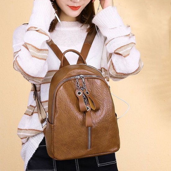 Women Fashion Waterproof Light Weight Anti-theft Backpack Shoulder Bag With Headphone Port Women Fashion Waterproof Light Weight Anti-theft Backpack Shoulder Bag With Headphone Port