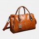 Women Vintage Handbag Oil Wax Leather Three-layer Crosssbody Bag Women Vintage Handbag Oil Wax Leather Three-layer Crosssbody Bag