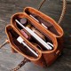 Women Vintage Handbag Oil Wax Leather Three-layer Crosssbody Bag Women Vintage Handbag Oil Wax Leather Three-layer Crosssbody Bag