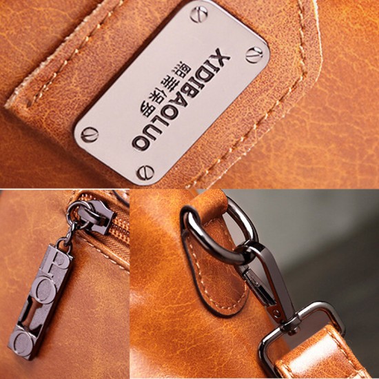 Women Vintage Handbag Oil Wax Leather Three-layer Crosssbody Bag Women Vintage Handbag Oil Wax Leather Three-layer Crosssbody Bag