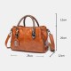Women Vintage Handbag Oil Wax Leather Three-layer Crosssbody Bag Women Vintage Handbag Oil Wax Leather Three-layer Crosssbody Bag
