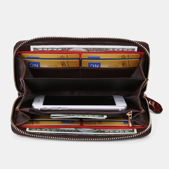 Women Genuine Leather Patchwork Vintage Wallet Purse Clutches Bag Women Genuine Leather Patchwork Vintage Wallet Purse Clutches Bag