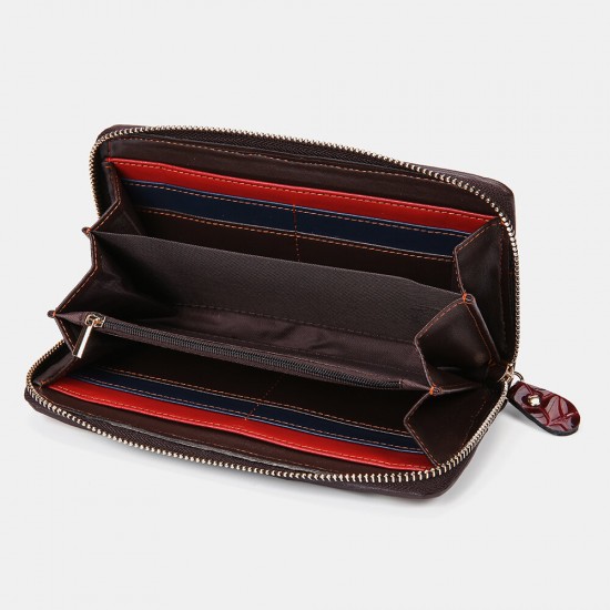 Women Genuine Leather Patchwork Vintage Wallet Purse Clutches Bag Women Genuine Leather Patchwork Vintage Wallet Purse Clutches Bag
