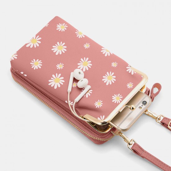 Women 13 Card Slots Phone Bag Daisy Crossbody Bag Shoulder Bag Women 13 Card Slots Phone Bag Daisy Crossbody Bag Shoulder Bag