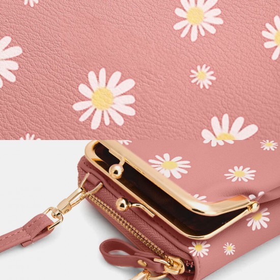 Women 13 Card Slots Phone Bag Daisy Crossbody Bag Shoulder Bag Women 13 Card Slots Phone Bag Daisy Crossbody Bag Shoulder Bag
