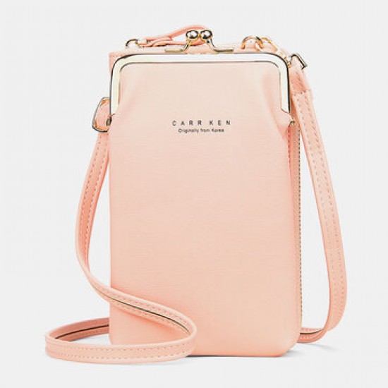 Women 9 Card Slots Phone Bag Solid Crossbody Bag Shoulder Bag Women 9 Card Slots Phone Bag Solid Crossbody Bag Shoulder Bag