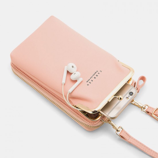 Women 9 Card Slots Phone Bag Solid Crossbody Bag Shoulder Bag Women 9 Card Slots Phone Bag Solid Crossbody Bag Shoulder Bag