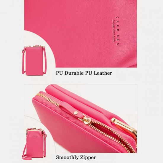 Women 9 Card Slots Phone Bag Solid Crossbody Bag Shoulder Bag Women 9 Card Slots Phone Bag Solid Crossbody Bag Shoulder Bag