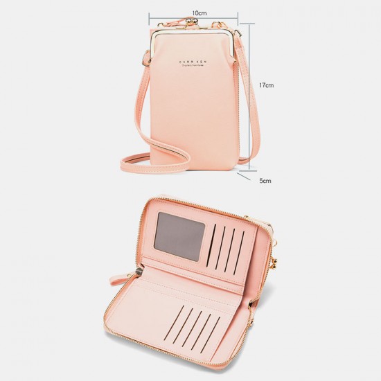 Women 9 Card Slots Phone Bag Solid Crossbody Bag Shoulder Bag Women 9 Card Slots Phone Bag Solid Crossbody Bag Shoulder Bag