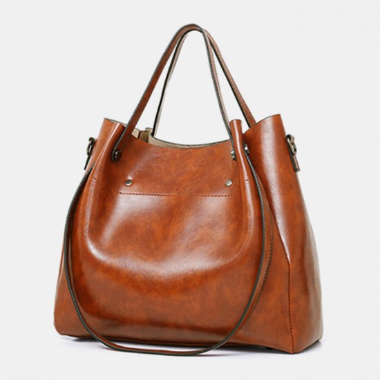 Women 4Pcs Vintage Handbag Crossbody Bag Solid Shoulder Bag Women 4Pcs Vintage Handbag Crossbody Bag Solid Shoulder Bag