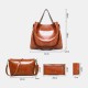 Women 4Pcs Vintage Handbag Crossbody Bag Solid Shoulder Bag Women 4Pcs Vintage Handbag Crossbody Bag Solid Shoulder Bag
