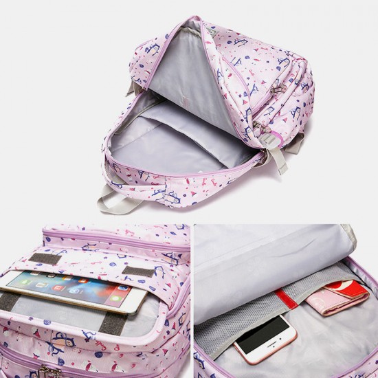 Women Waterproof Large Capacity Print Nylon Casual Backpack Women Waterproof Large Capacity Print Nylon Casual Backpack