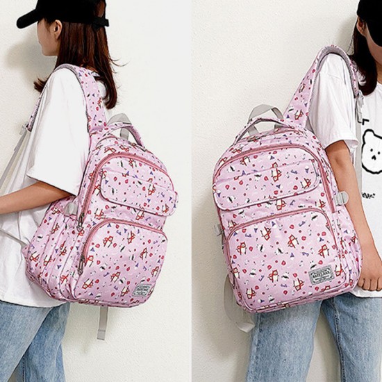 Women Waterproof Large Capacity Print Nylon Casual Backpack Women Waterproof Large Capacity Print Nylon Casual Backpack