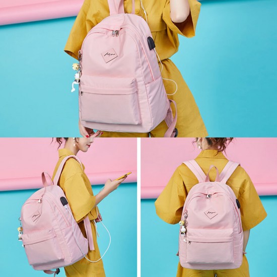 Women Fashion Large Capacity Backpack With USB Charging Port Women Fashion Large Capacity Backpack With USB Charging Port