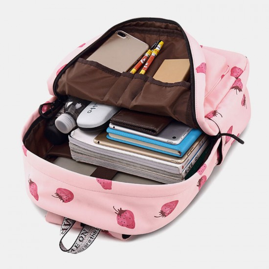 Strawberry Pattern Light Weight School Bookbag 15.6'' Laptop Backpack Rucksack Daypack Strawberry Pattern Light Weight School Bookbag 15.6'' Laptop Backpack Rucksack Daypack