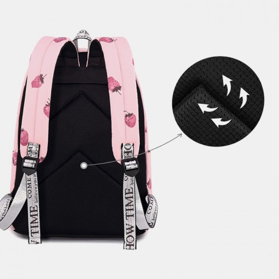 Strawberry Pattern Light Weight School Bookbag 15.6'' Laptop Backpack Rucksack Daypack Strawberry Pattern Light Weight School Bookbag 15.6'' Laptop Backpack Rucksack Daypack