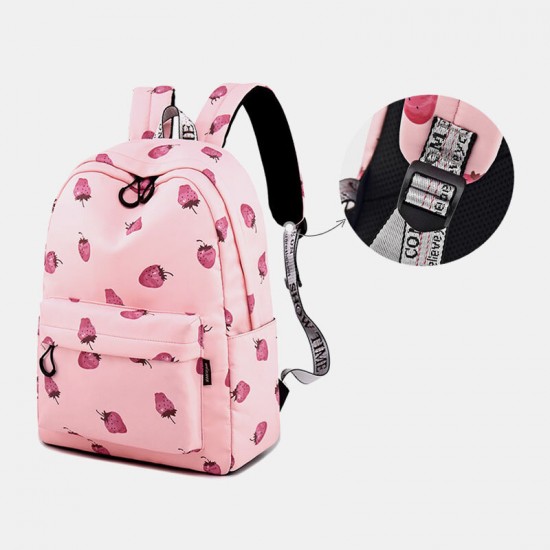 Strawberry Pattern Light Weight School Bookbag 15.6'' Laptop Backpack Rucksack Daypack Strawberry Pattern Light Weight School Bookbag 15.6'' Laptop Backpack Rucksack Daypack
