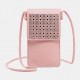 Women Casual Solid Hollow Out Touch Screen 6.3 inch Phone Bag Shoulder Bag Crossbody Bag Women Casual Solid Hollow Out Touch Screen 6.3 inch Phone Bag Shoulder Bag Crossbody Bag