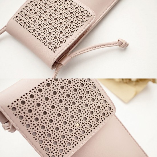 Women Casual Solid Hollow Out Touch Screen 6.3 inch Phone Bag Shoulder Bag Crossbody Bag Women Casual Solid Hollow Out Touch Screen 6.3 inch Phone Bag Shoulder Bag Crossbody Bag
