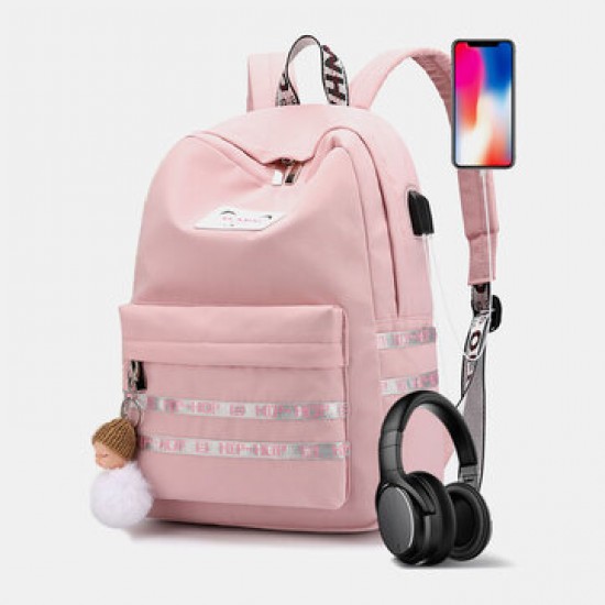 Women Large Capacity Casual Travel Outdoor Student School Bag With USB Charging Wear-resistance Backpack Women Large Capacity Casual Travel Outdoor Student School Bag With USB Charging Wear-resistance Backpack