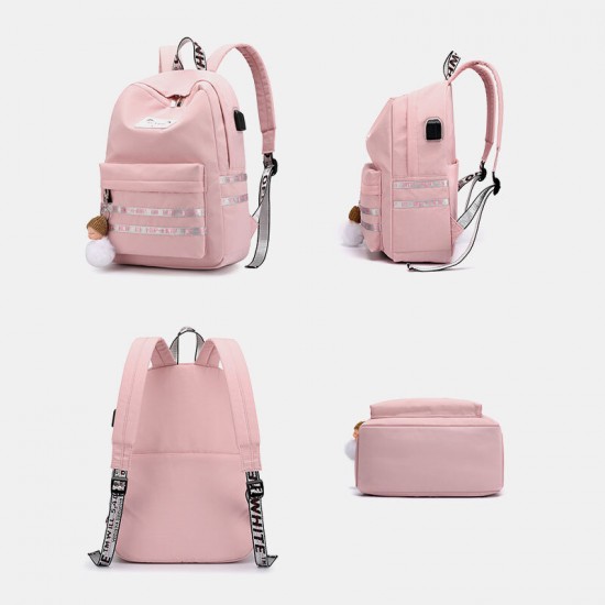 Women Large Capacity Casual Travel Outdoor Student School Bag With USB Charging Wear-resistance Backpack Women Large Capacity Casual Travel Outdoor Student School Bag With USB Charging Wear-resistance Backpack