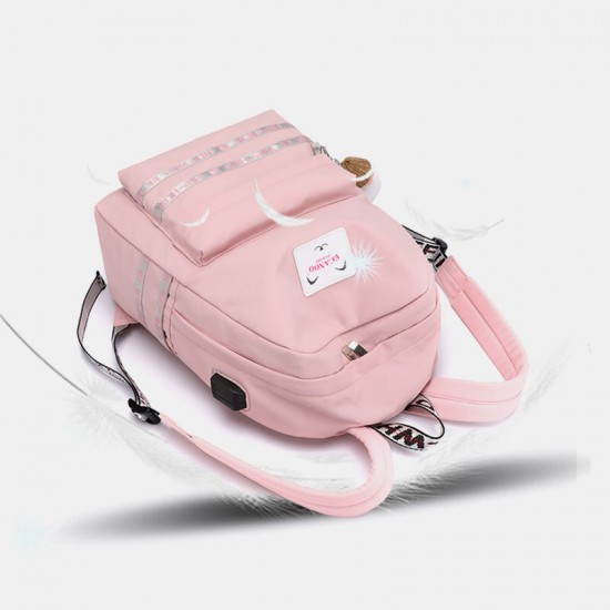 Women Large Capacity Casual Travel Outdoor Student School Bag With USB Charging Wear-resistance Backpack Women Large Capacity Casual Travel Outdoor Student School Bag With USB Charging Wear-resistance Backpack