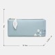 Women 13 Card Slots Bifold Flower Printed Long Wallet Clutches Bag Women 13 Card Slots Bifold Flower Printed Long Wallet Clutches Bag