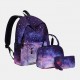 Women 3Pcs Galaxy Printed School Backpack Meal Bag Pencil Case Women 3Pcs Galaxy Printed School Backpack Meal Bag Pencil Case