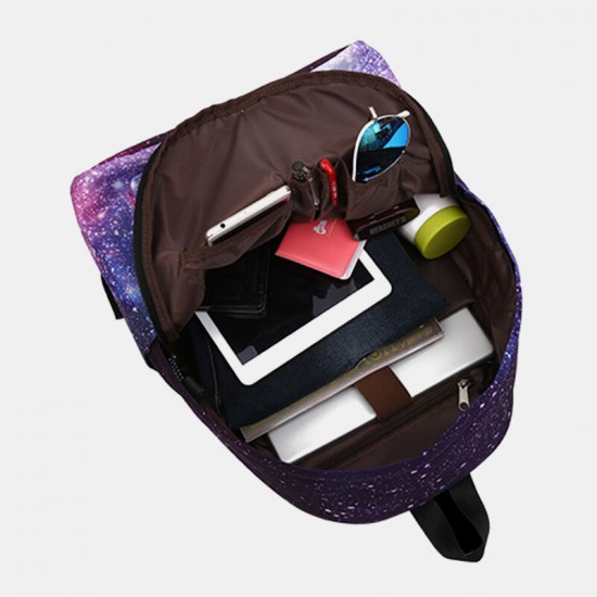 Women 3Pcs Galaxy Printed School Backpack Meal Bag Pencil Case Women 3Pcs Galaxy Printed School Backpack Meal Bag Pencil Case
