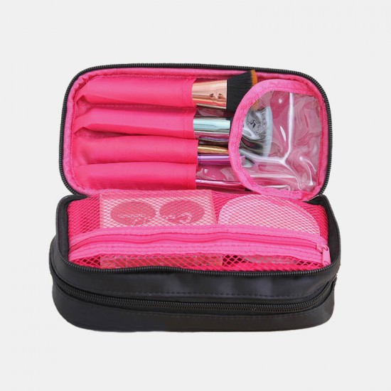 Women Waterproof Double Zipper Two Layers Large Capacity Storage Bag Clutch Cosmetic Bag Women Waterproof Double Zipper Two Layers Large Capacity Storage Bag Clutch Cosmetic Bag