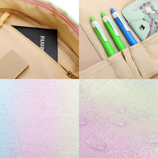 Women 3PcsSuits Large Capacity Waterproof Color Gradients Backpack Schoolbag Women 3PcsSuits Large Capacity Waterproof Color Gradients Backpack Schoolbag