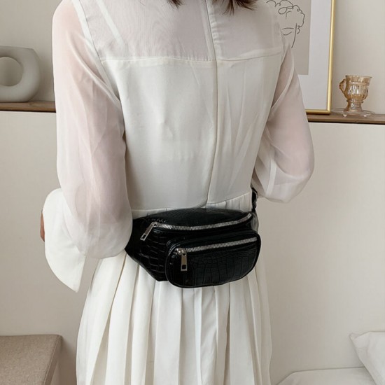 Women Alligator Croc Pattern Chains Multi-Carry Belt Chest Bag Crossbody Bag Women Alligator Croc Pattern Chains Multi-Carry Belt Chest Bag Crossbody Bag