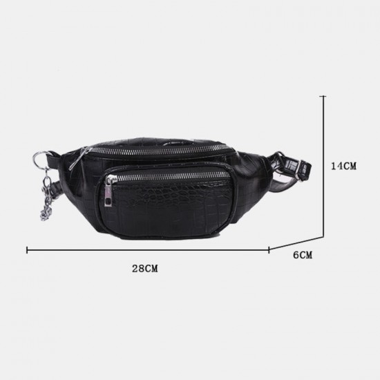 Women Alligator Croc Pattern Chains Multi-Carry Belt Chest Bag Crossbody Bag Women Alligator Croc Pattern Chains Multi-Carry Belt Chest Bag Crossbody Bag