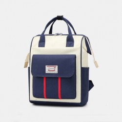 Women Oxford Patchwork Waterproof Anti theft Mommy Handbag Shoulder Bag Backpack