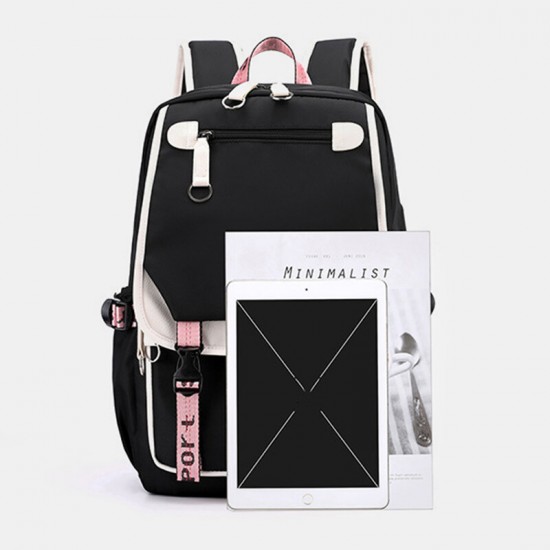 Women Printing USB Charging Large Capacity Backpack Student School Bag Women Printing USB Charging Large Capacity Backpack Student School Bag