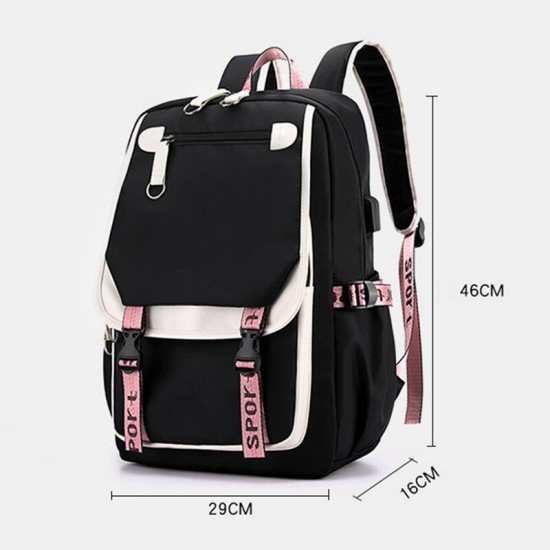 Women Printing USB Charging Large Capacity Backpack Student School Bag Women Printing USB Charging Large Capacity Backpack Student School Bag