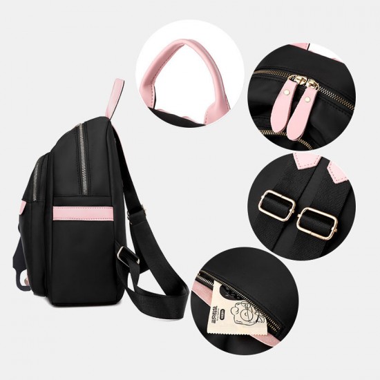 Women Oxford Waterproof Cartoon Multi-carry Patchwork Casual Backpack Women Oxford Waterproof Cartoon Multi-carry Patchwork Casual Backpack