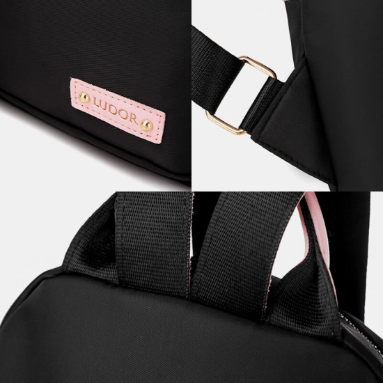 Women Oxford Waterproof Cartoon Multi-carry Patchwork Casual Backpack Women Oxford Waterproof Cartoon Multi-carry Patchwork Casual Backpack