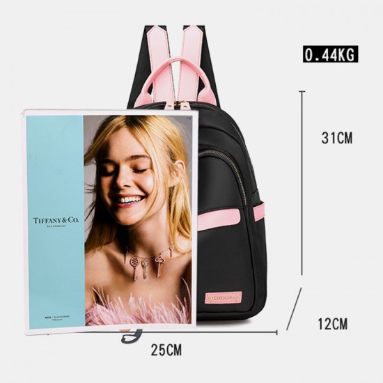 Women Oxford Waterproof Cartoon Multi-carry Patchwork Casual Backpack Women Oxford Waterproof Cartoon Multi-carry Patchwork Casual Backpack